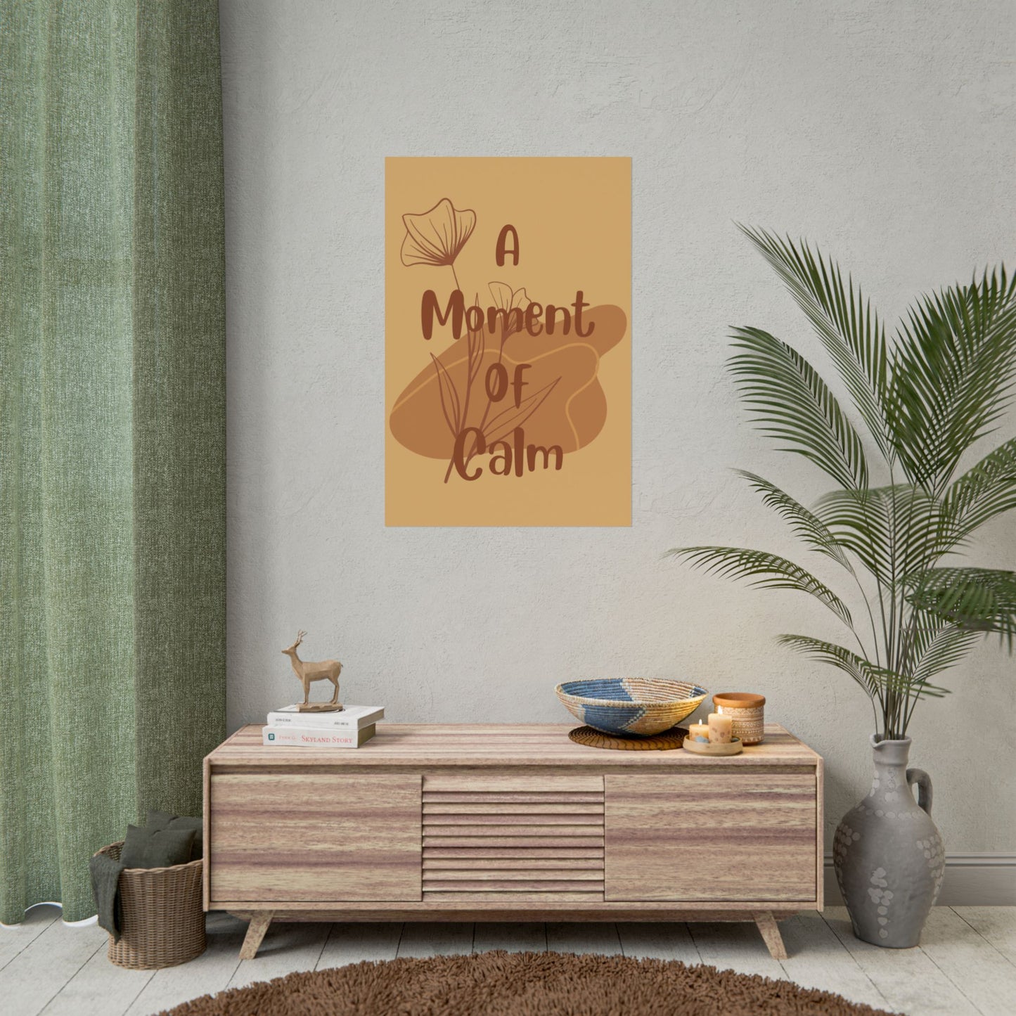 Rolled Poster — "A Moment of Calm" Minimal Floral Wall Art