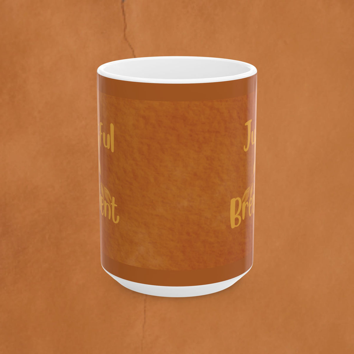 Autumn Ceramic Mug – "Restful Moments" Inspirational Coffee or Tea Cup Warm Brown (11oz/15oz)