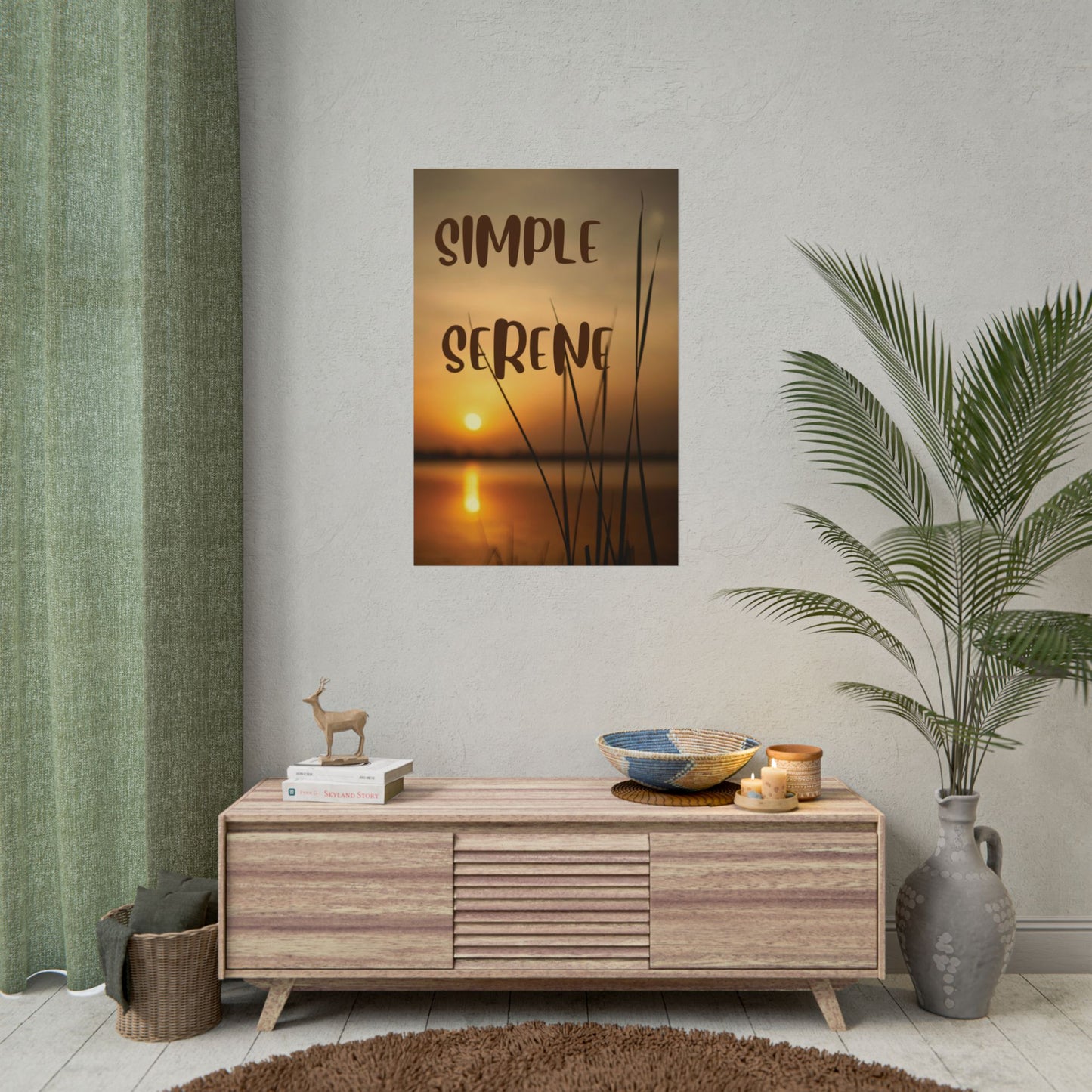 Rolled Poster — "Simple Serene" Sunset Lake Wall Art