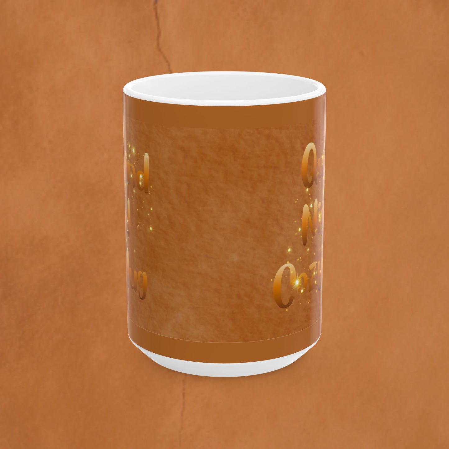 Golden Sparkles Ceramic Mug — Romantic Heart Pattern Tea Or Coffee Cup (11oz & 15oz)