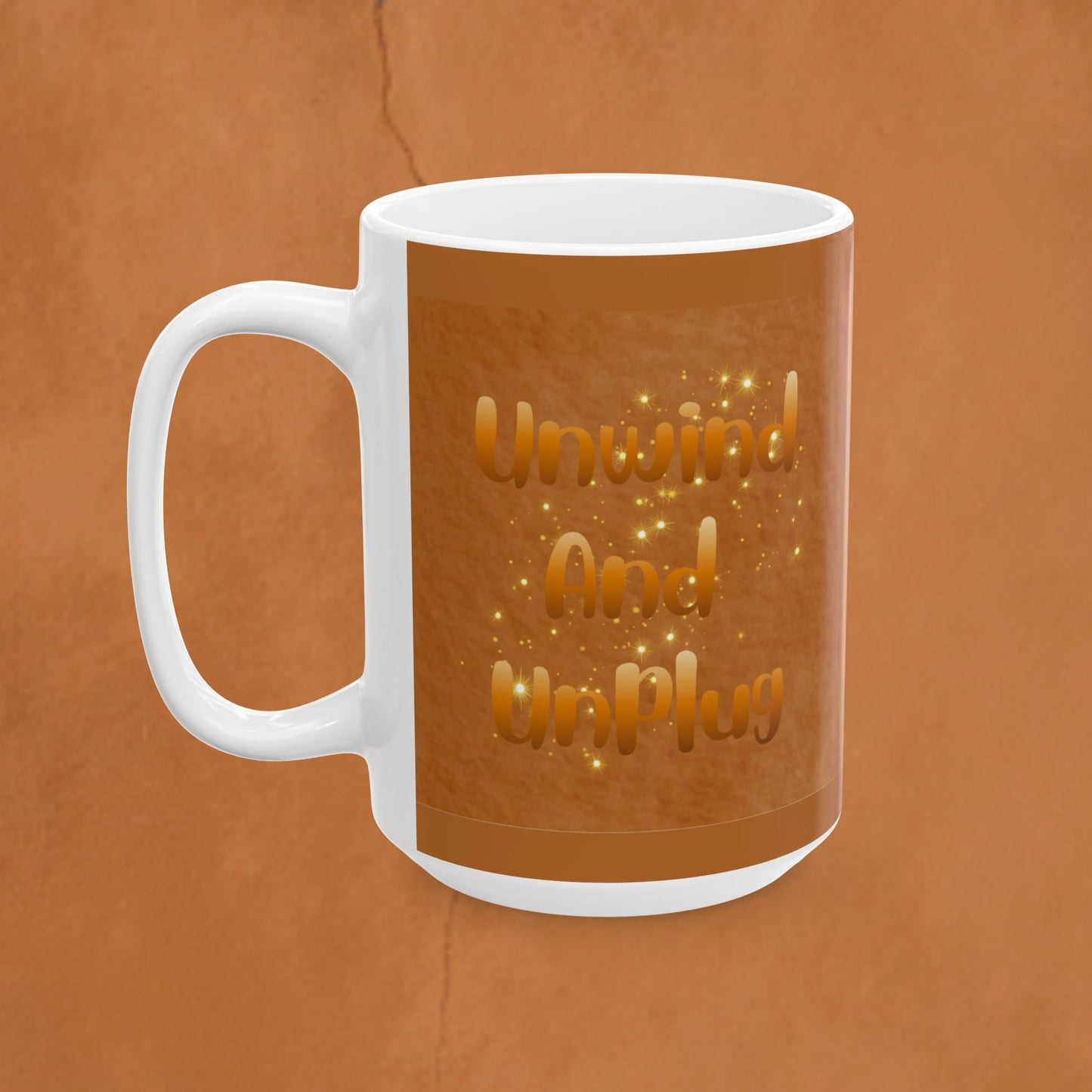 Golden Sparkles Ceramic Mug — Romantic Heart Pattern Tea Or Coffee Cup (11oz & 15oz)