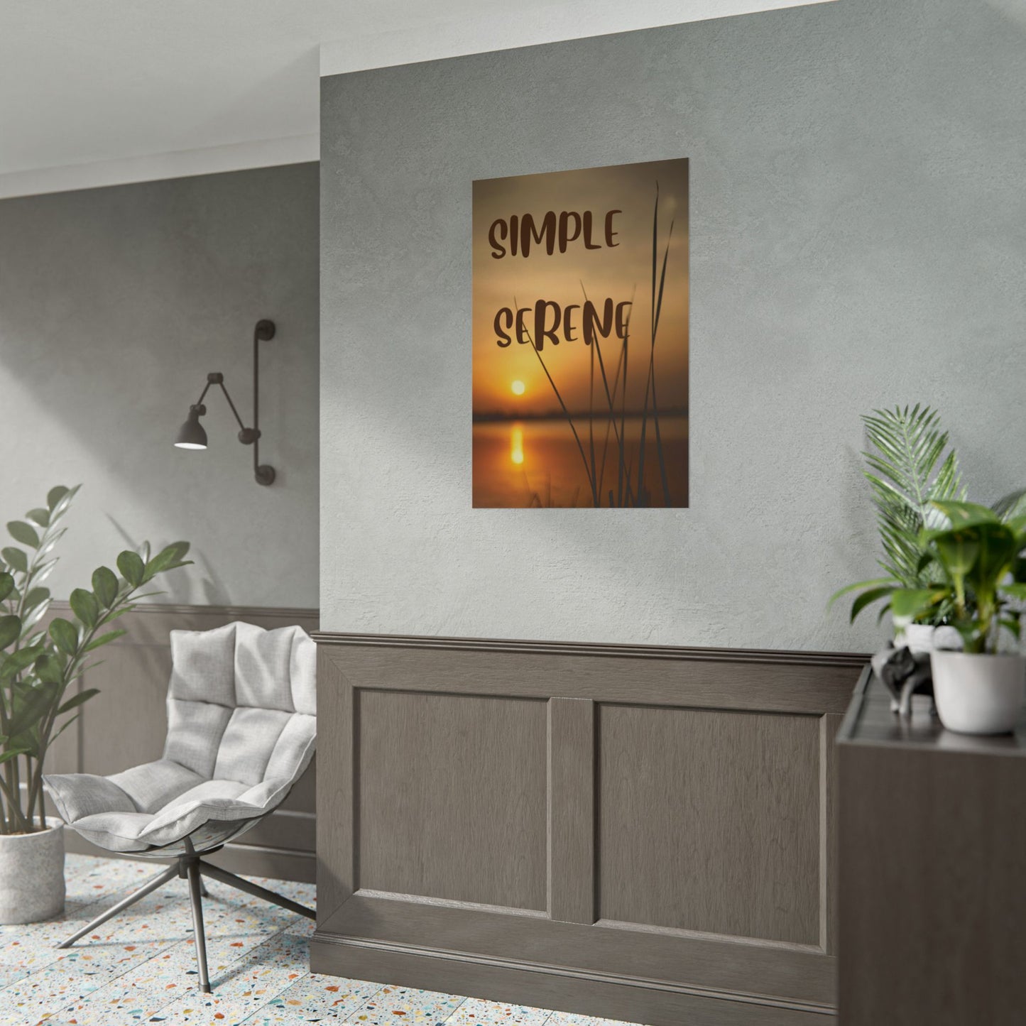 Rolled Poster — "Simple Serene" Sunset Lake Wall Art