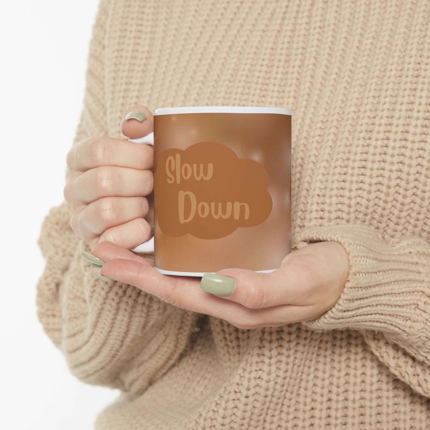 Brown Cloud Ceramic Mug — "Enjoy the Little Things" Coffee Tea Cup (11oz & 15oz)