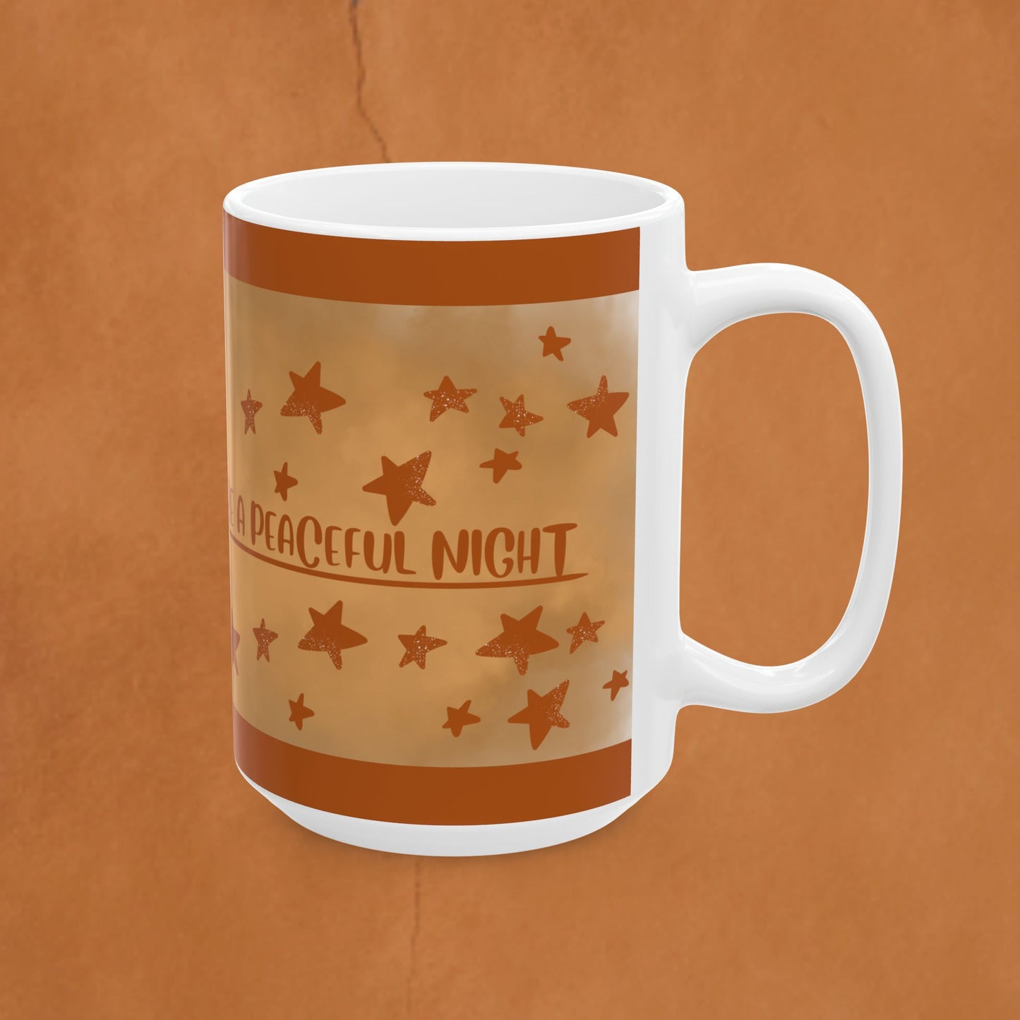 Inspirational Ceramic Mug — "A Warm Embrace Before a Peaceful Night"  Starry Coffee or Tea Cup (11oz/15oz)