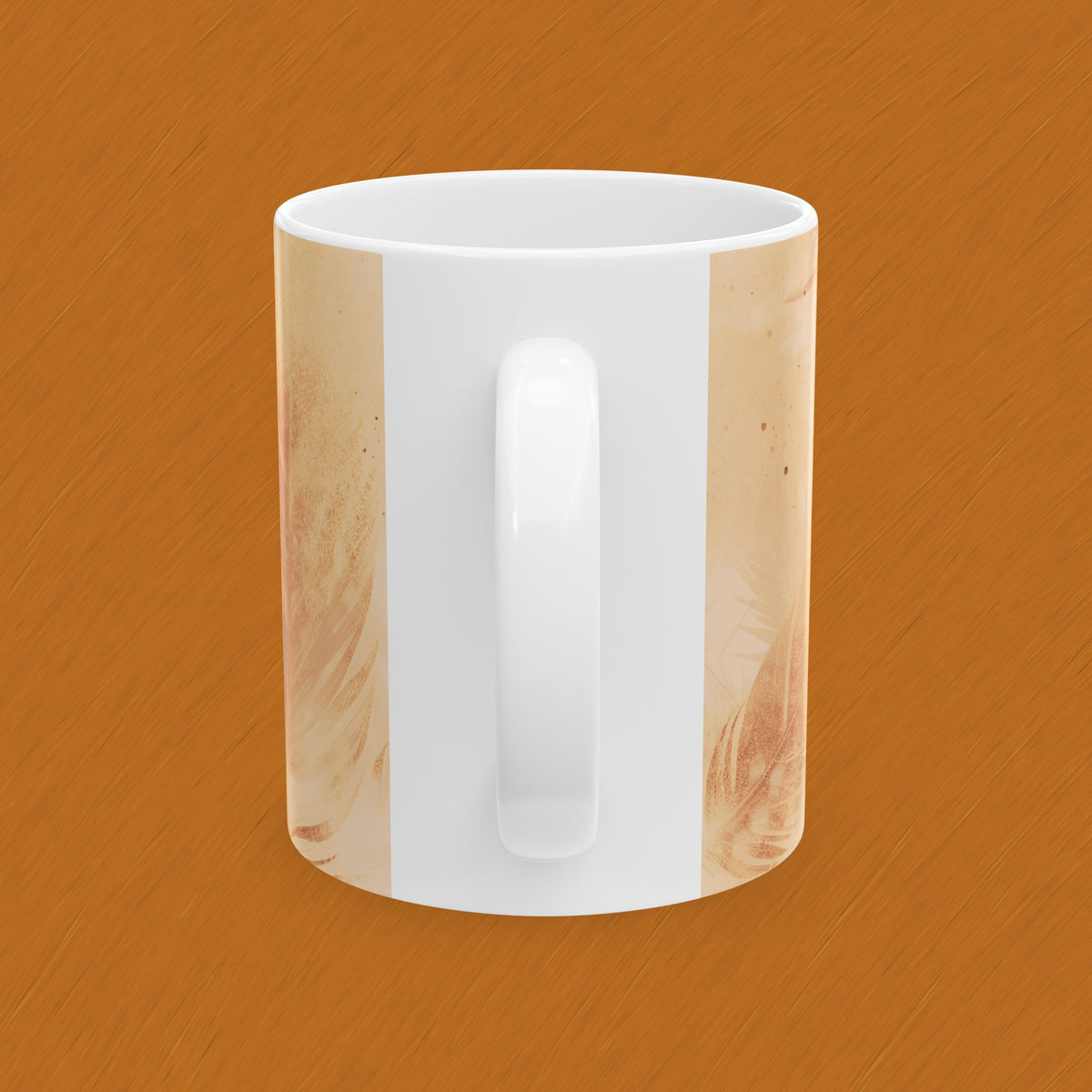 Autumn Feather Ceramic Mug — Neutral Boho Coffee Cup (11oz & 15oz)