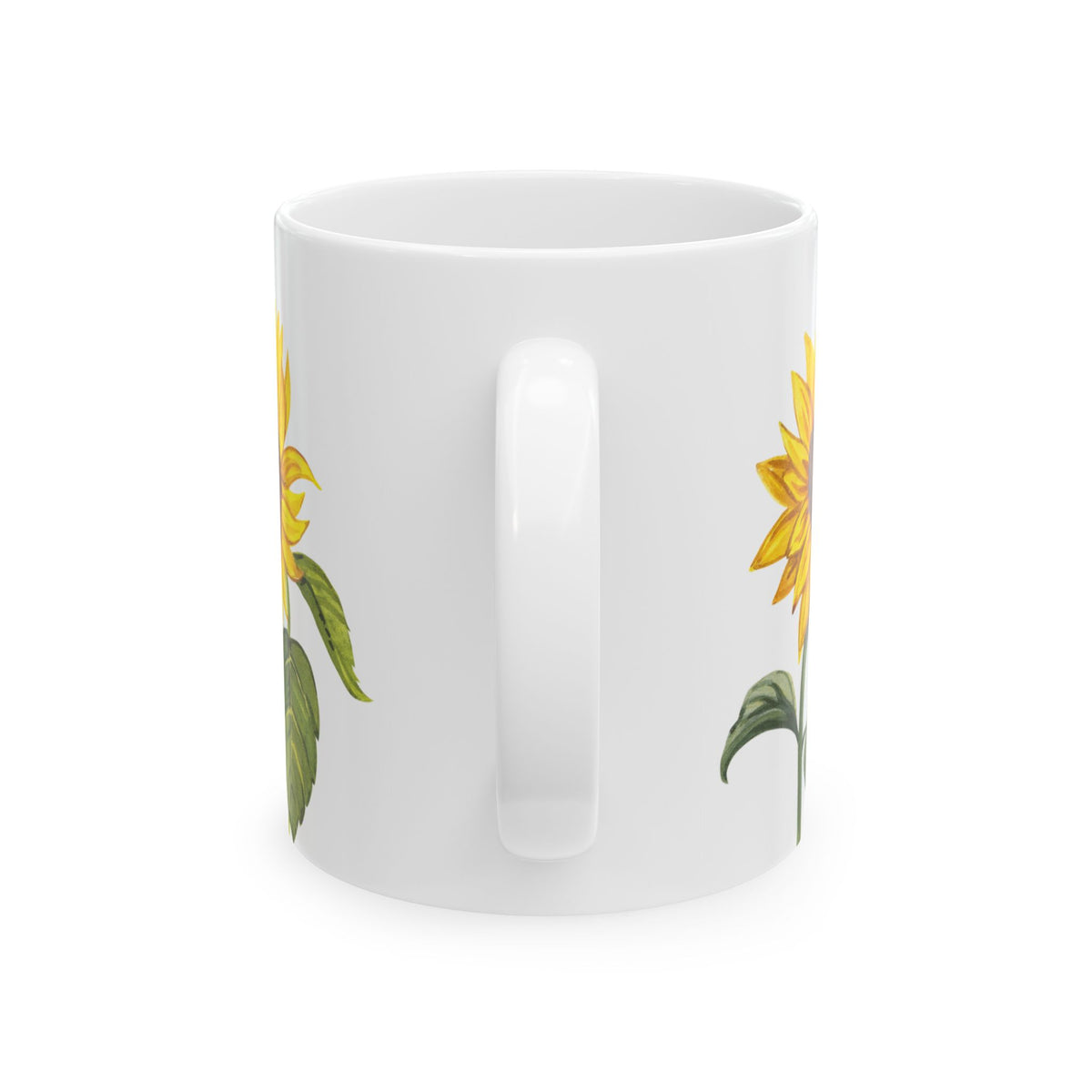 Sunflower Ceramic Mug — Bright Yellow Floral Tea or Coffee Cup (11oz & 15oz)