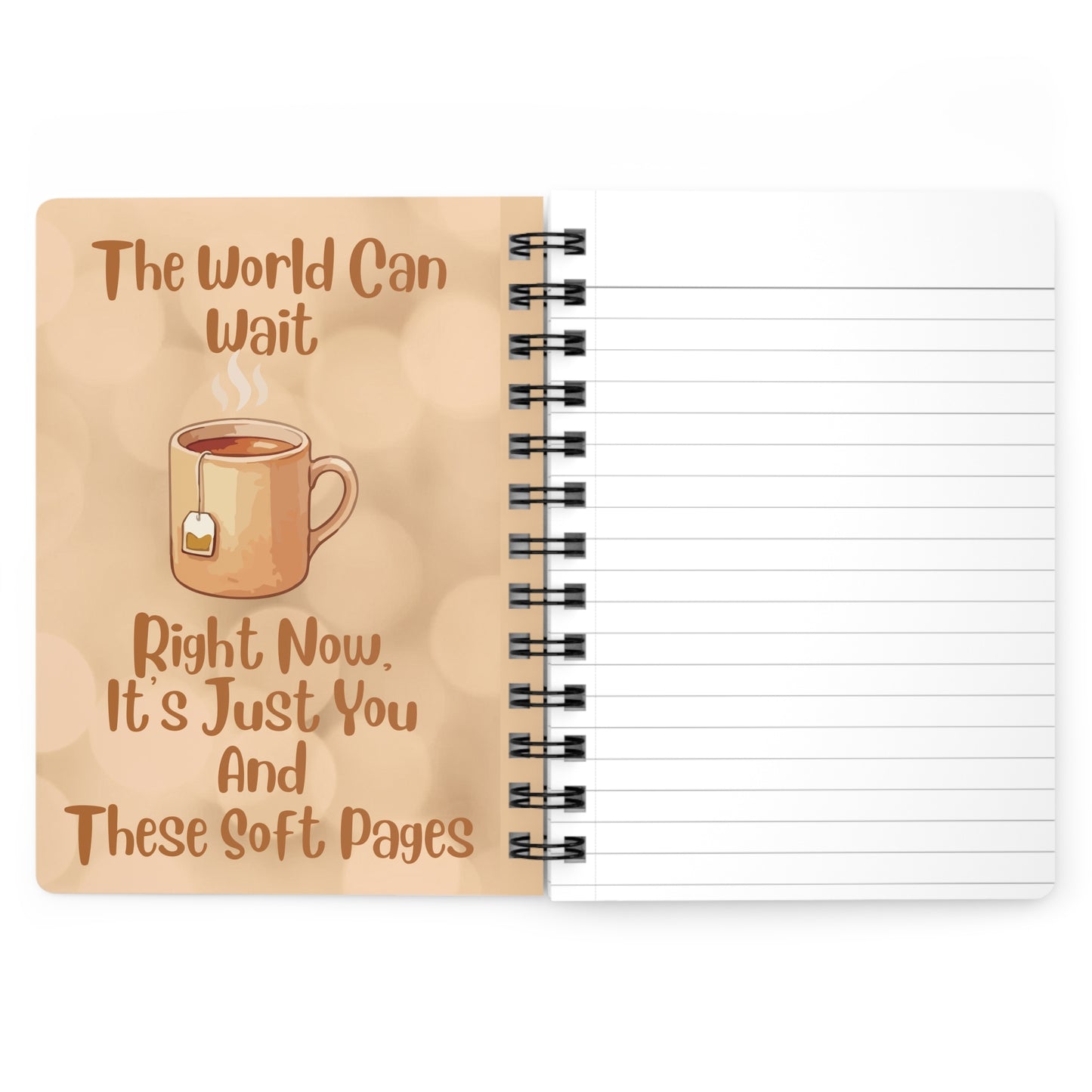 Peaceful Moments Spiral Journal – Cozy Self-Care Notebook with Inspirational Quote