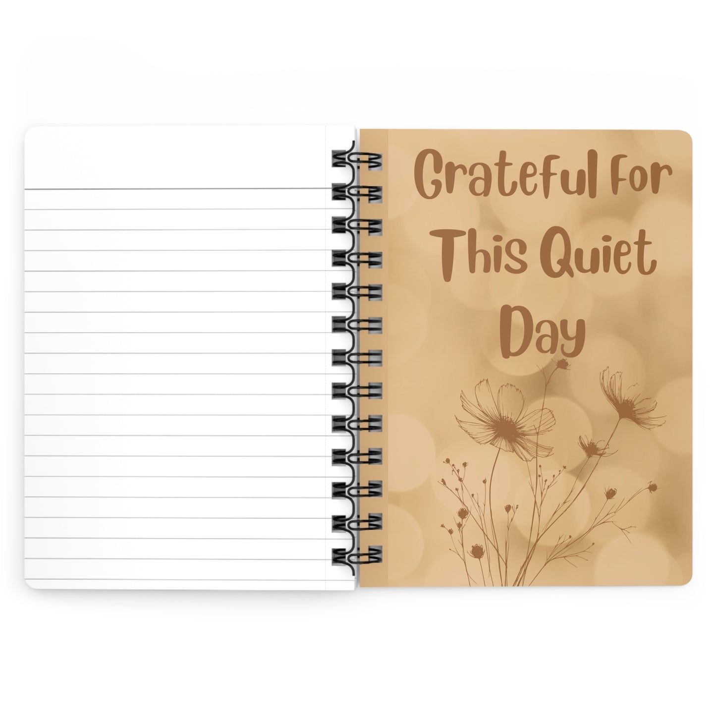 A quiet evening is never time wasted. Spiral Bound Journal in Beige