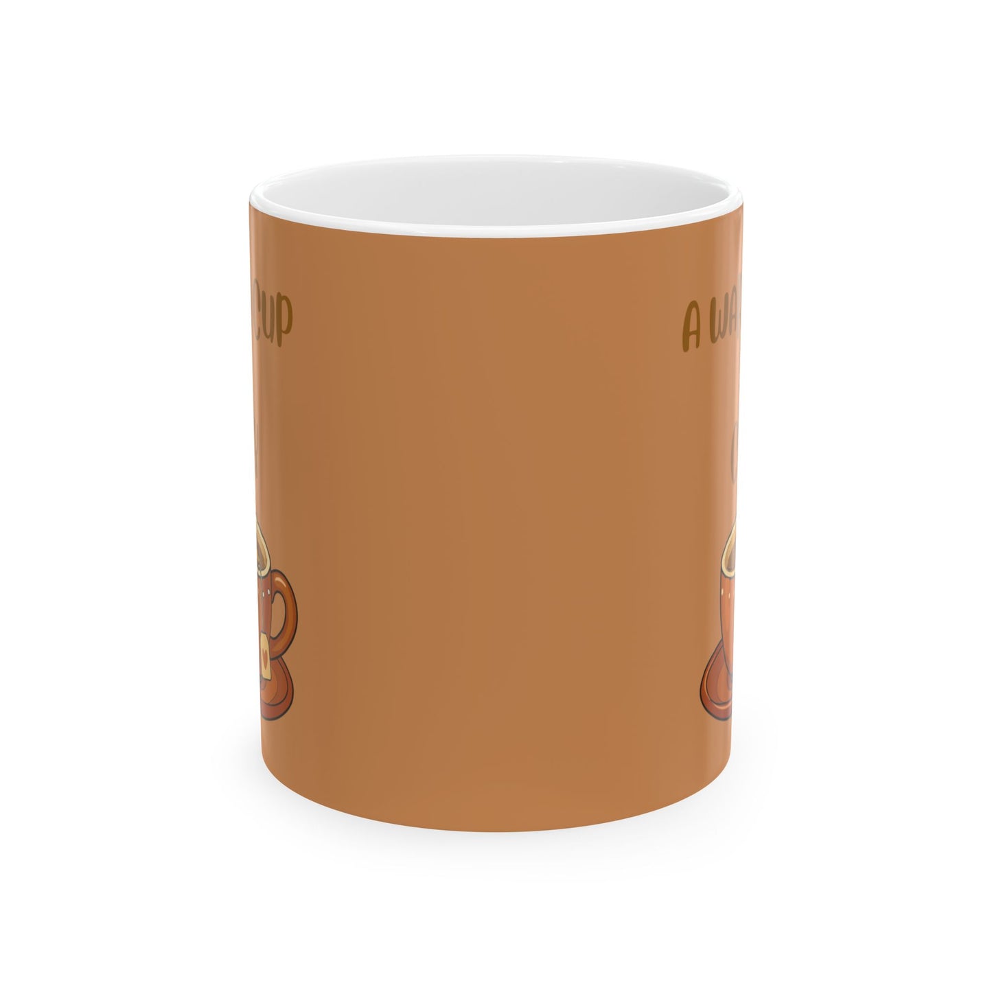 Cute Coffee or Tea Mug  with text: "A Warm Cup Of  Cozy"  (11oz & 15oz)
