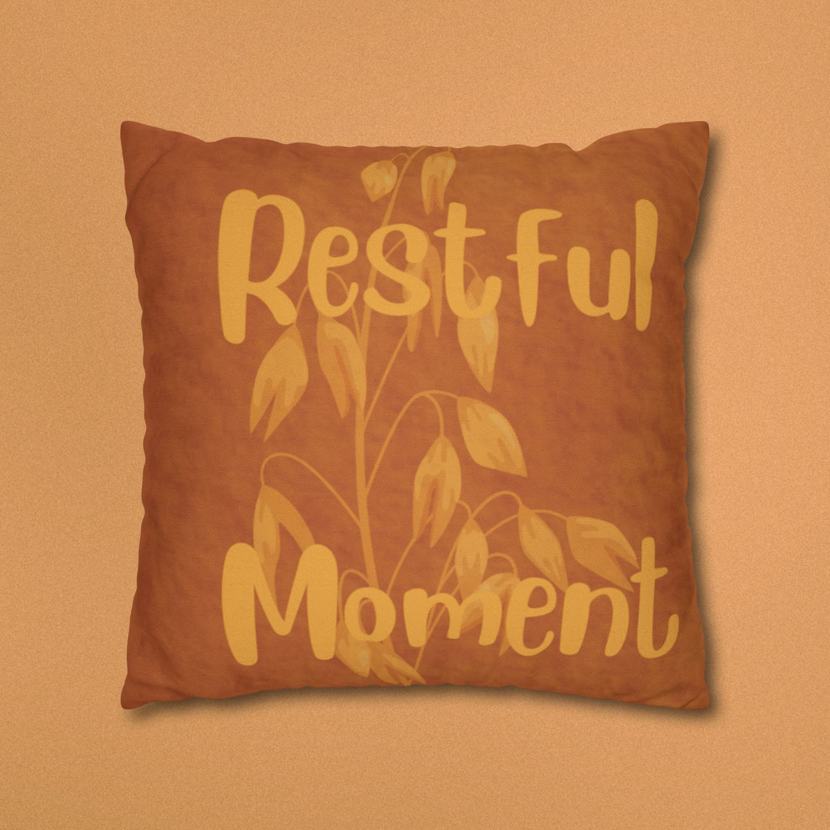 Restful Moment Square Pillowcase – Cozy Botanical Accent for Bedroom & Living Room