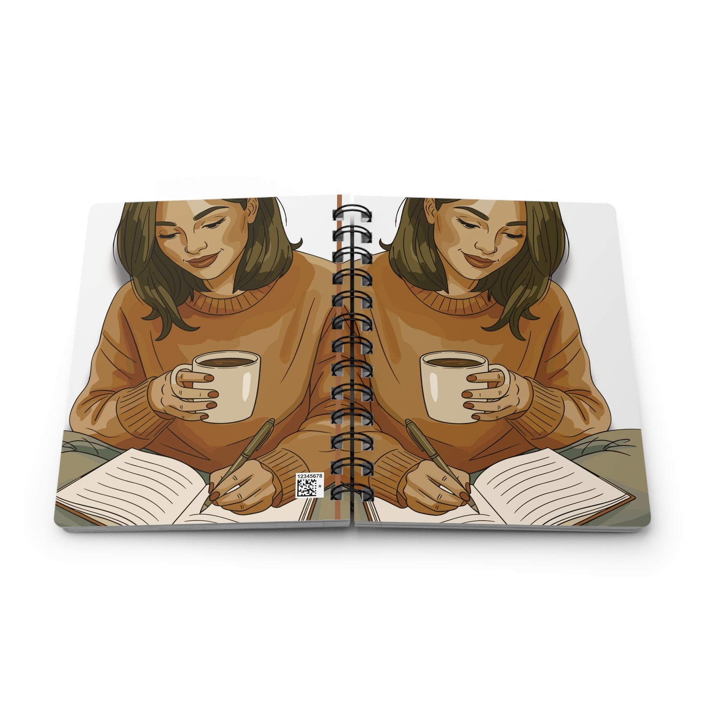Cozy Coffee Journal — Spiral-Bound Notebook for Daily Writing & Journaling