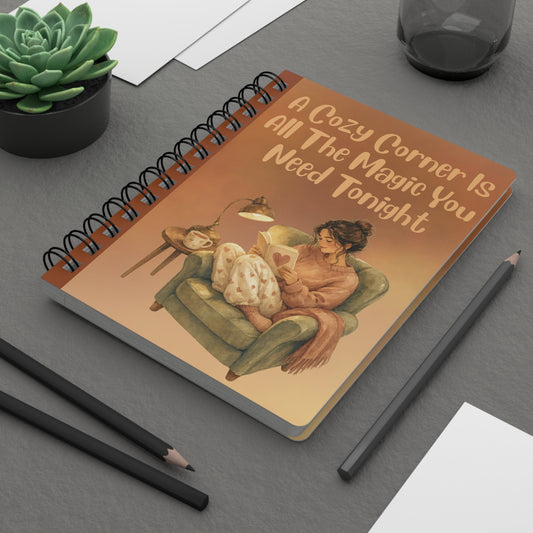Cozy Corner Spiral Journal – 'A Cozy Corner Is All The Magic You Need Tonight'