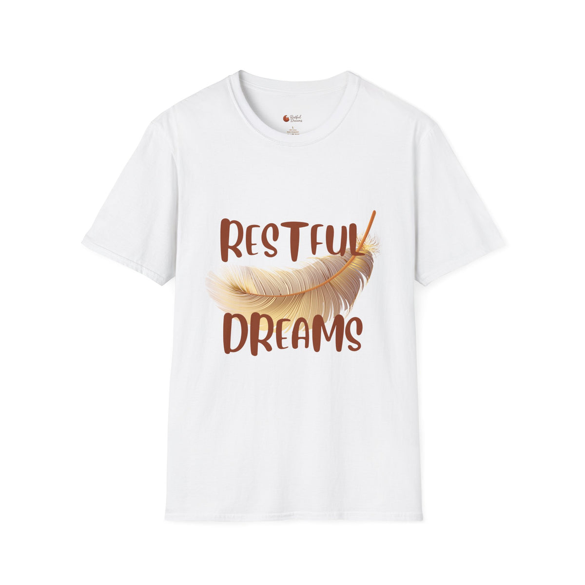 Restful Dreams T-Shirt — Sleep Well, Live Well Feather Graphic