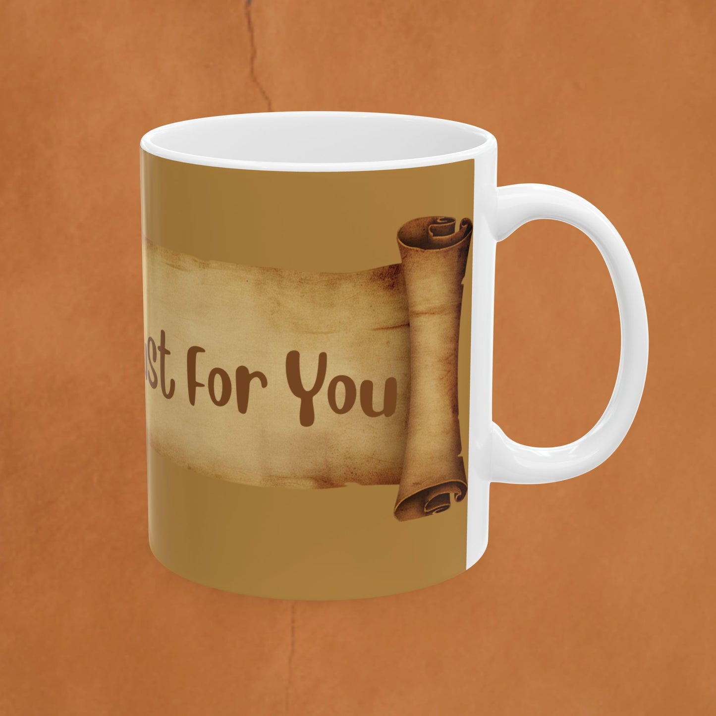 Ceramic Mug — "Just for a Moment" Vintage Scroll Coffee Mug (11oz & 15oz)