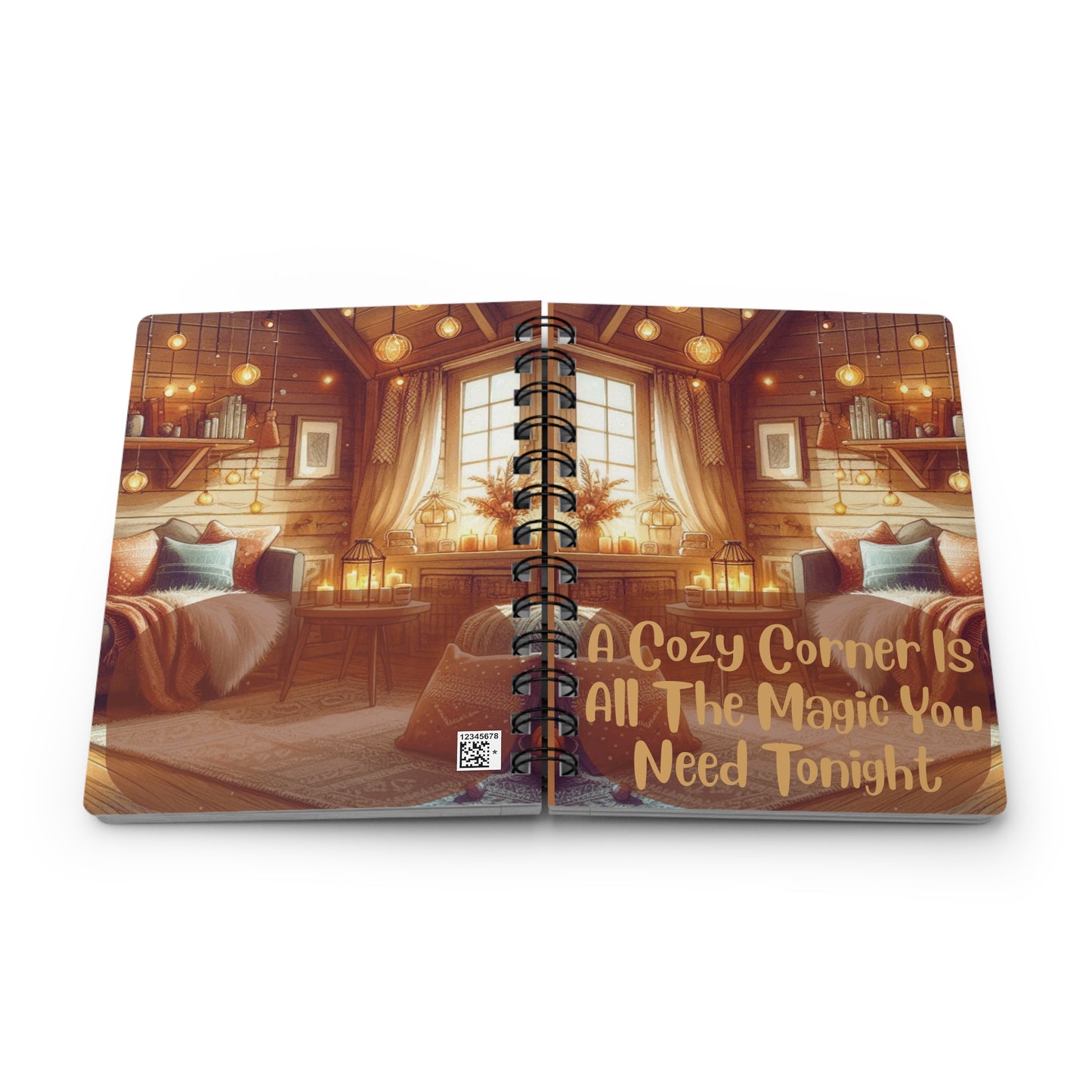 Cozy Corner Spiral Journal — "A Cozy Corner Is All The Magic You Need Tonight"