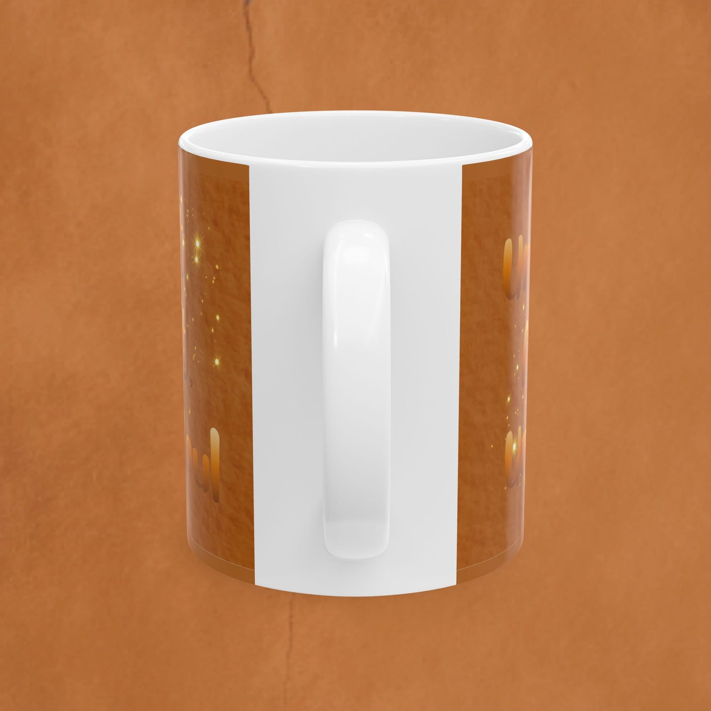 Golden Sparkles Ceramic Mug — Romantic Heart Pattern Tea Or Coffee Cup (11oz & 15oz)
