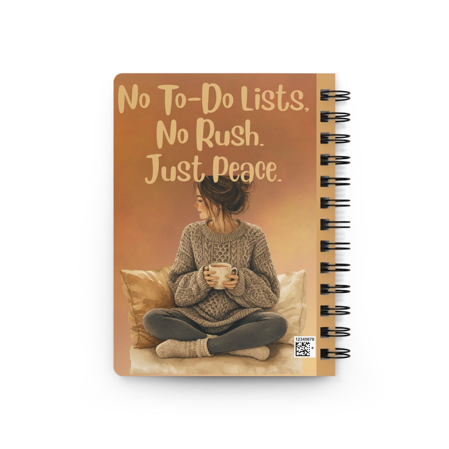 Cozy Evening Spiral Journal — "Tonight's Only Task Is Simply To Be" Notebook