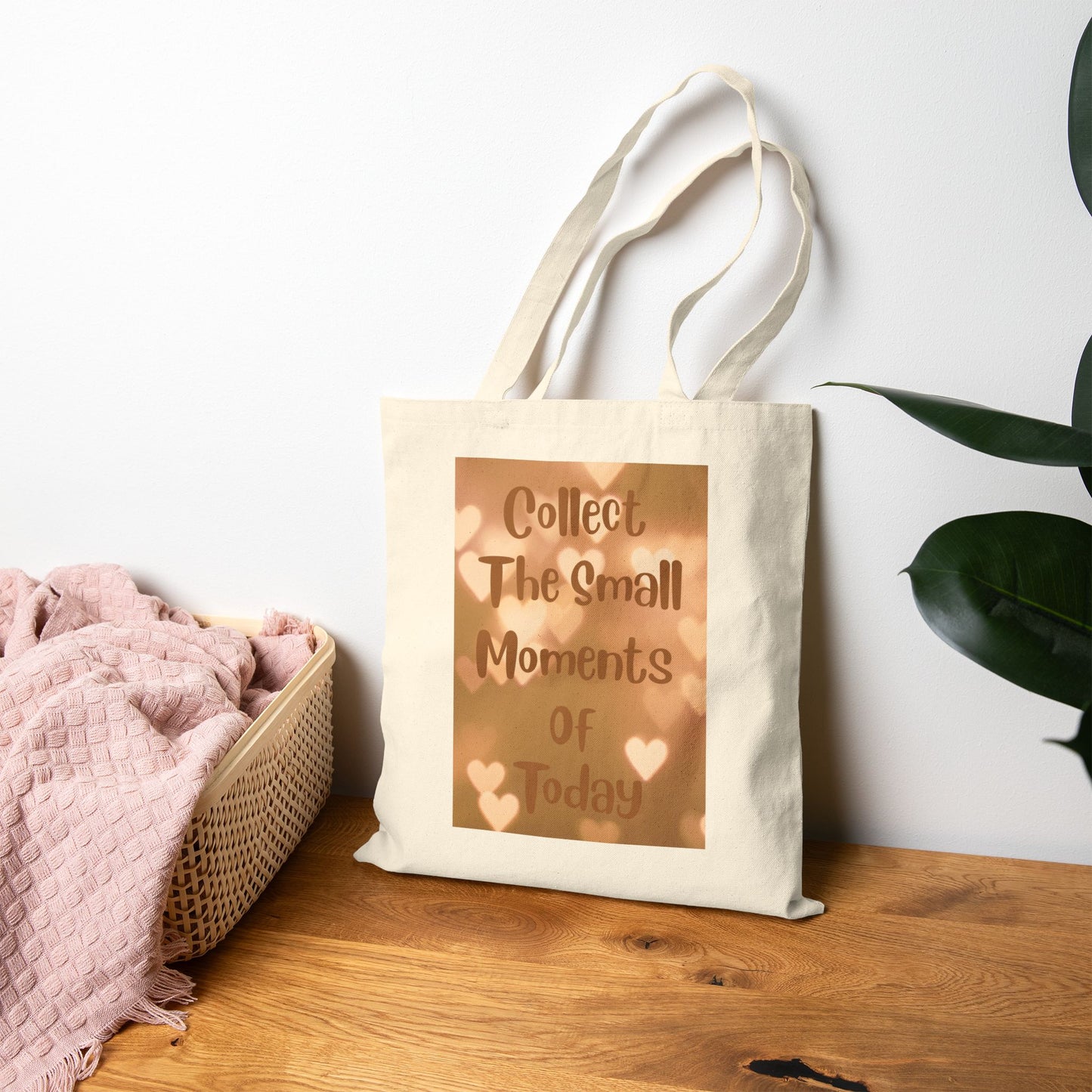 Collect The Small Moments Tote Bag — Inspirational Canvas Shopper
