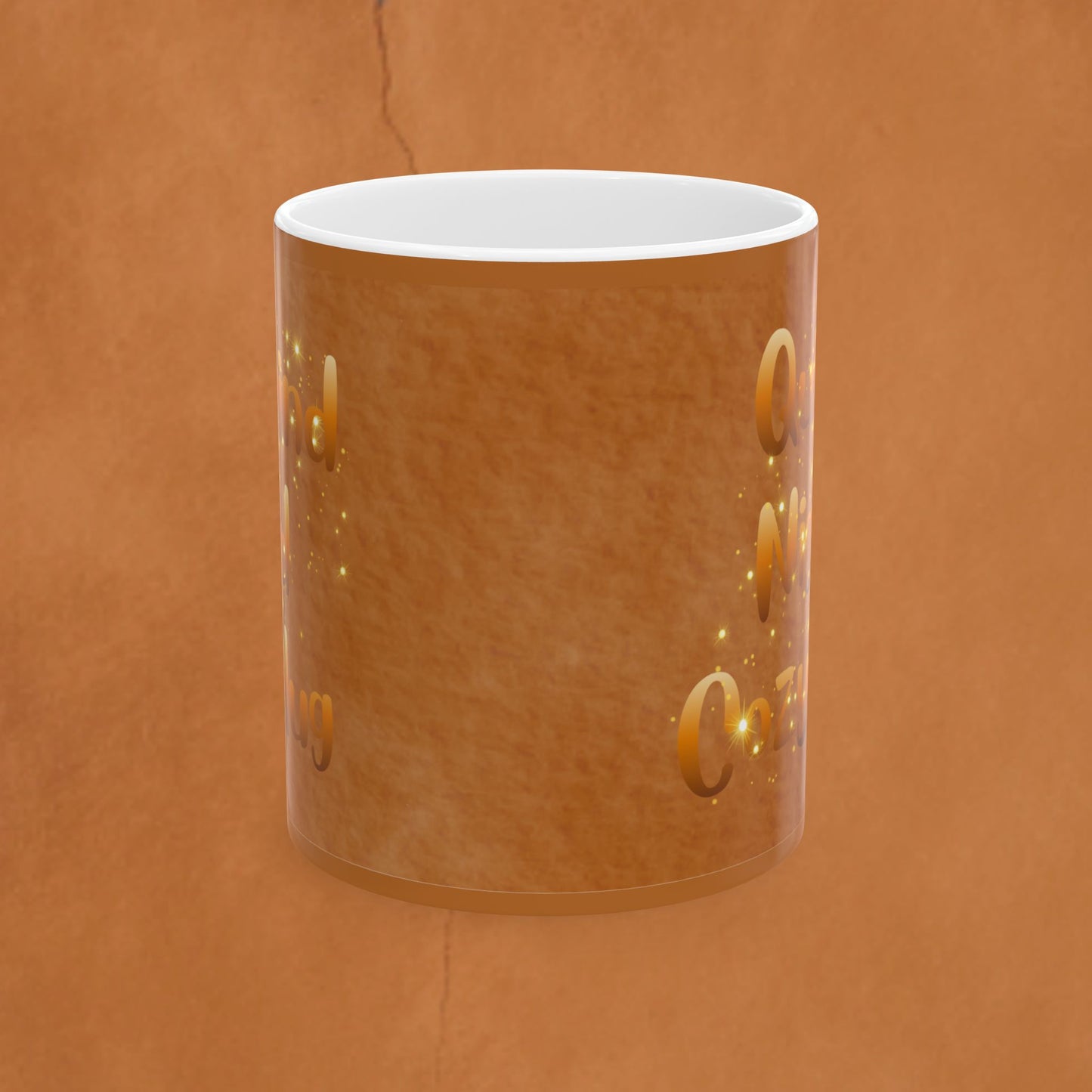 Golden Sparkles Ceramic Mug — Romantic Heart Pattern Tea Or Coffee Cup (11oz & 15oz)