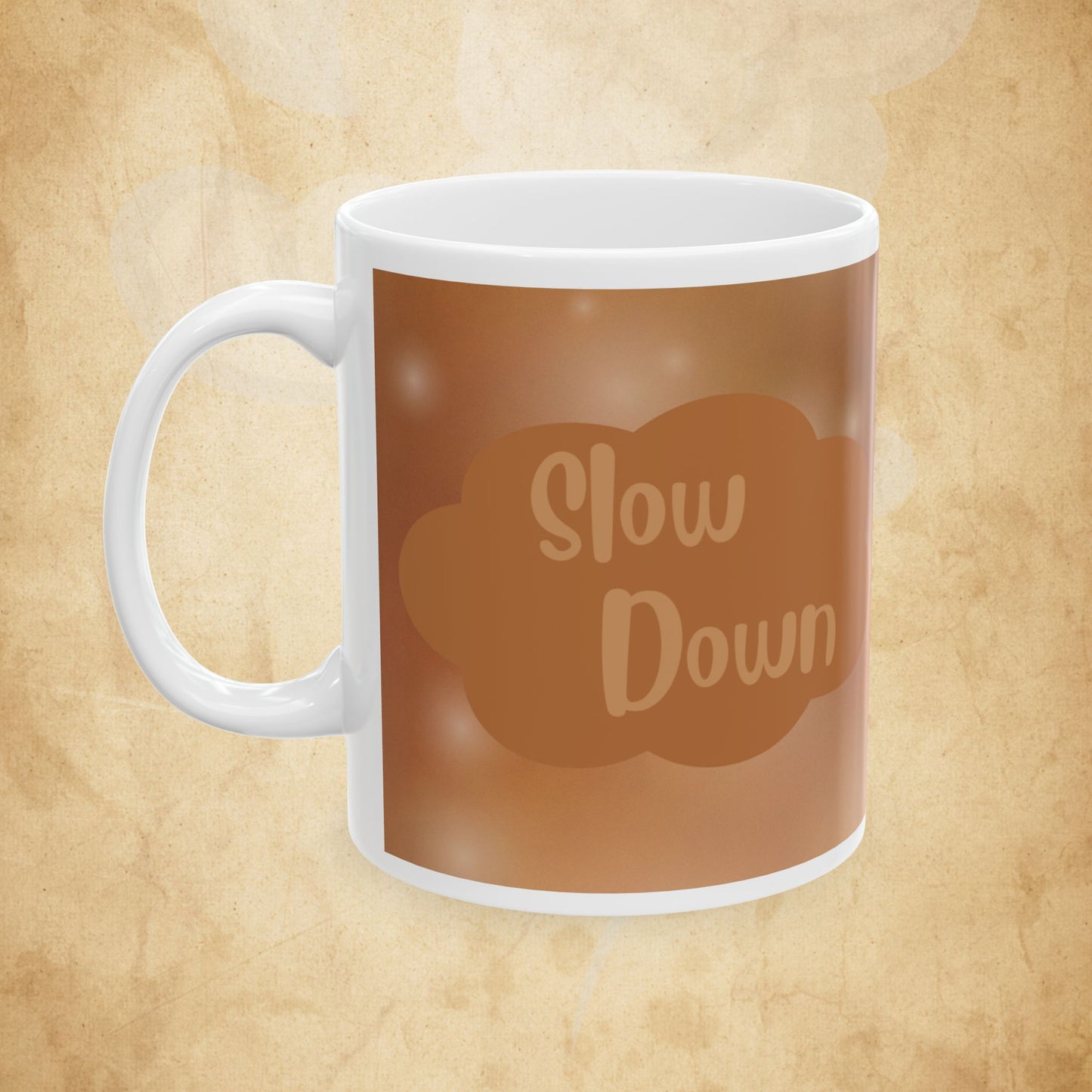 Brown Cloud Ceramic Mug — "Enjoy the Little Things" Coffee Tea Cup (11oz & 15oz)