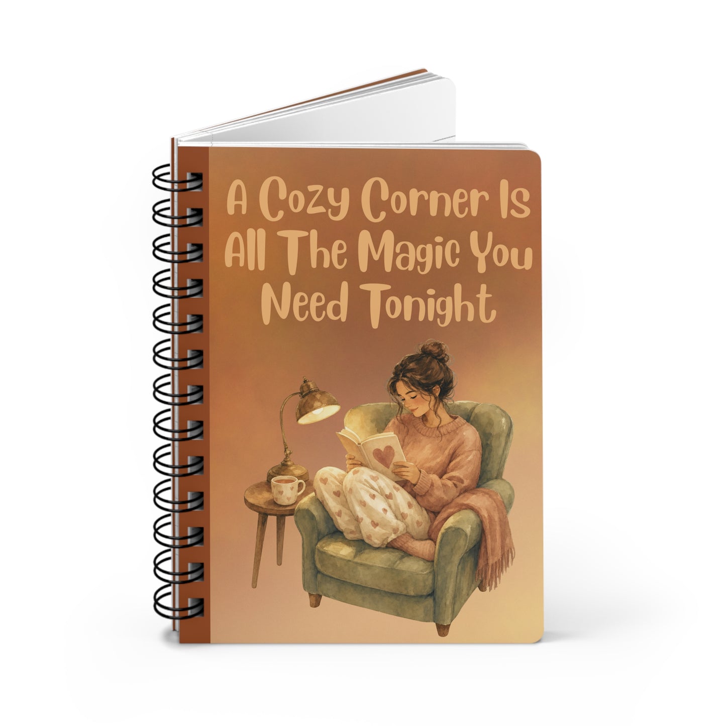 Cozy Corner Spiral Journal – 'A Cozy Corner Is All The Magic You Need Tonight'