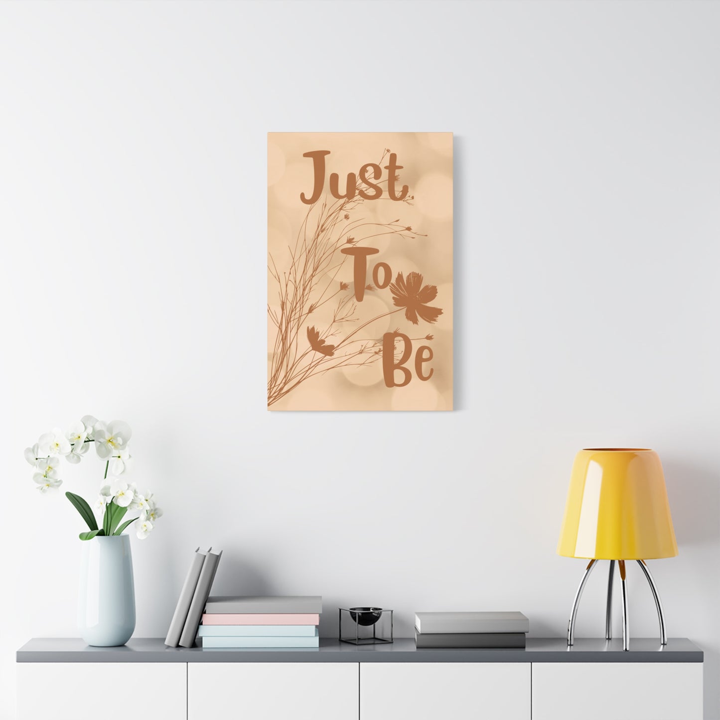Just To Be Matte Canvas Wall Art — Neutral Botanical Stretched Print