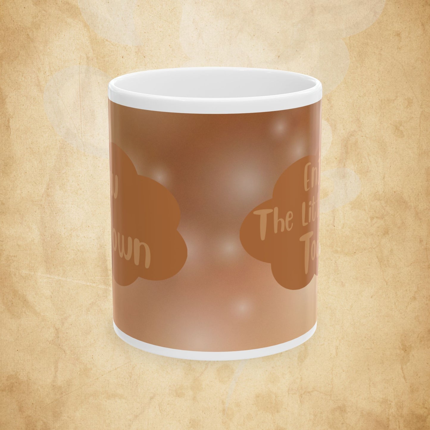 Brown Cloud Ceramic Mug — "Enjoy the Little Things" Coffee Tea Cup (11oz & 15oz)