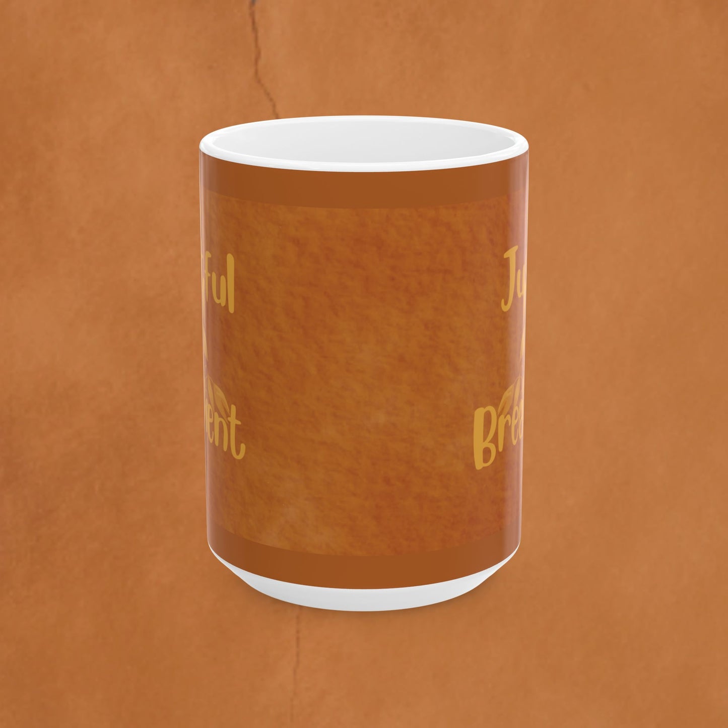 Autumn Brown Ceramic Mug – Restful Moments , Inspirational Coffee or Tea Cup (11oz/15oz)