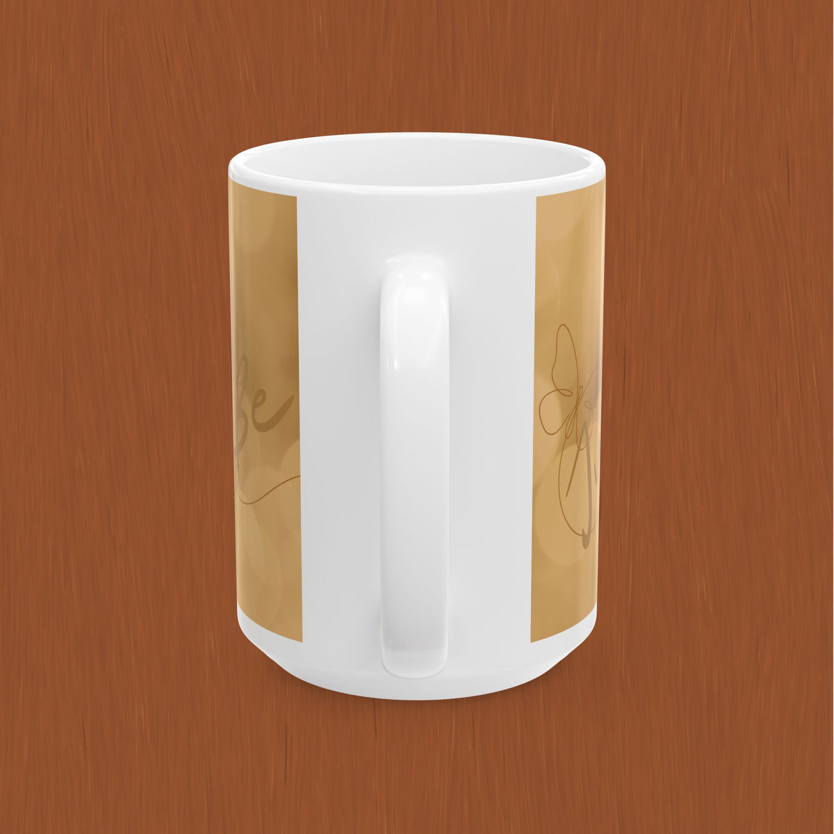 Gold Script 'Just To Be' Ceramic Mug — Elegant Personalized Tea or Coffee Cup (11oz)