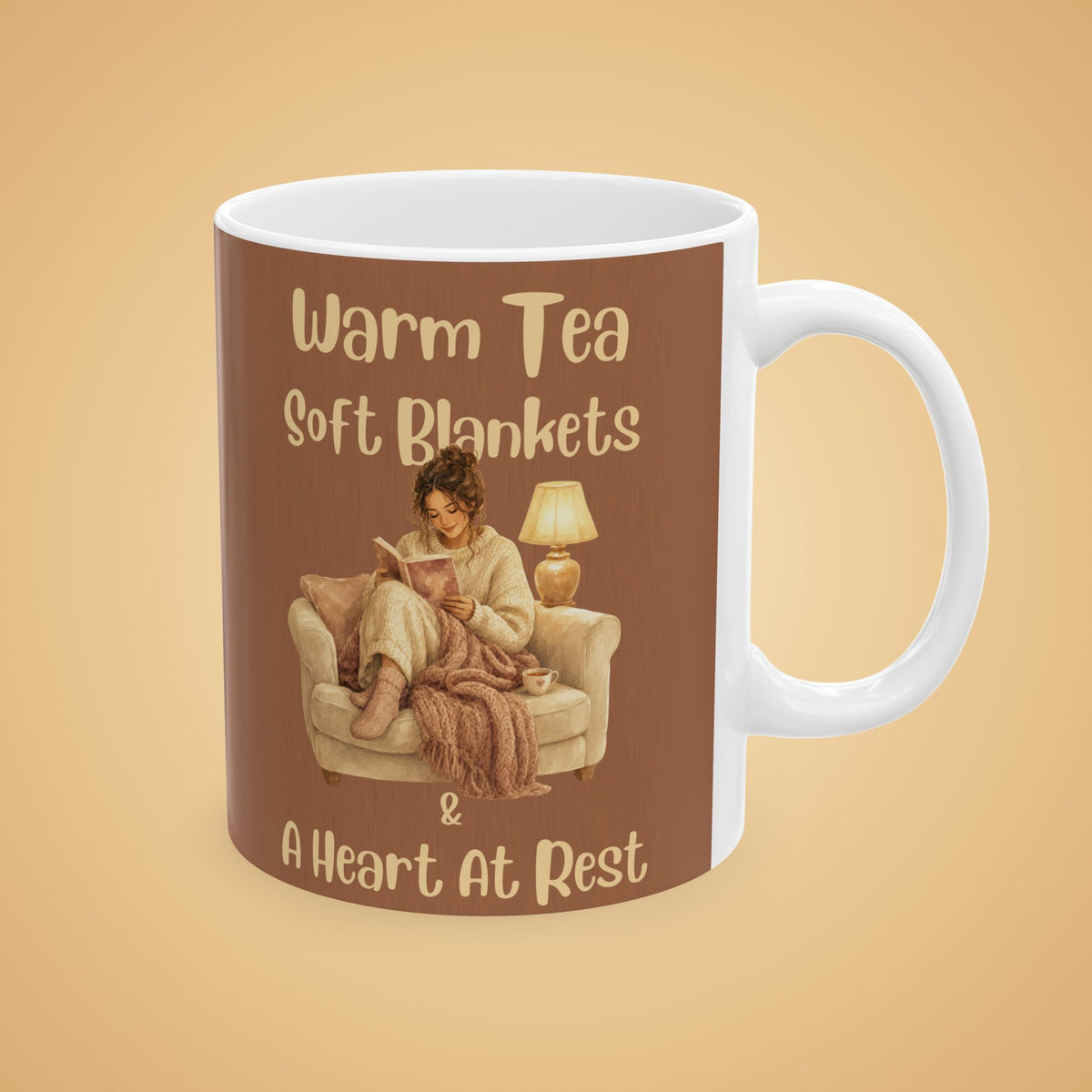 Cozy Ceramic Mug — 'Warm Tea, Soft Blankets, A Heavy Heart' Comfort Tea Or Coffee Cup (11oz/15oz)