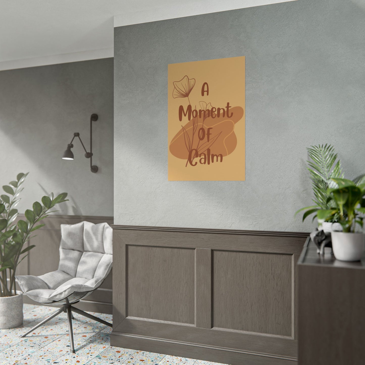Rolled Poster — "A Moment of Calm" Minimal Floral Wall Art