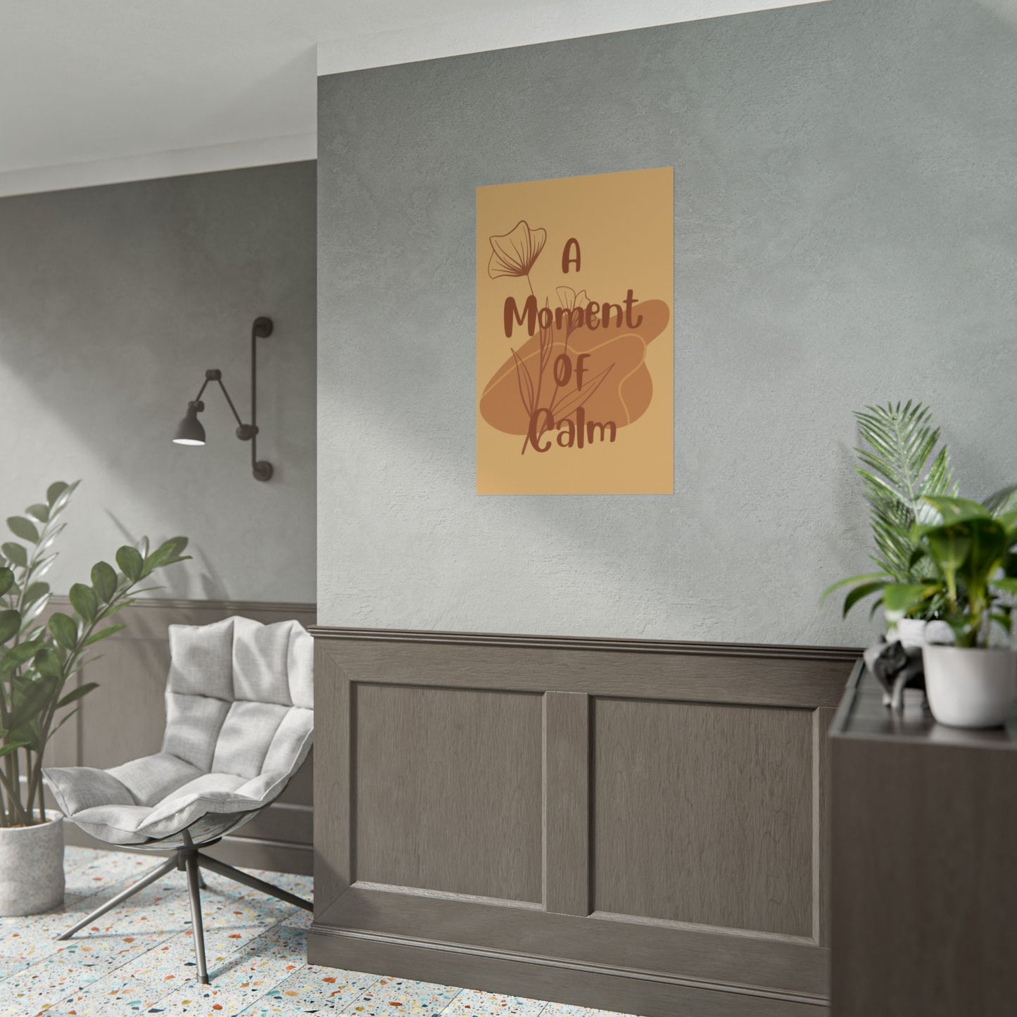 Rolled Poster — "A Moment of Calm" Minimal Floral Wall Art