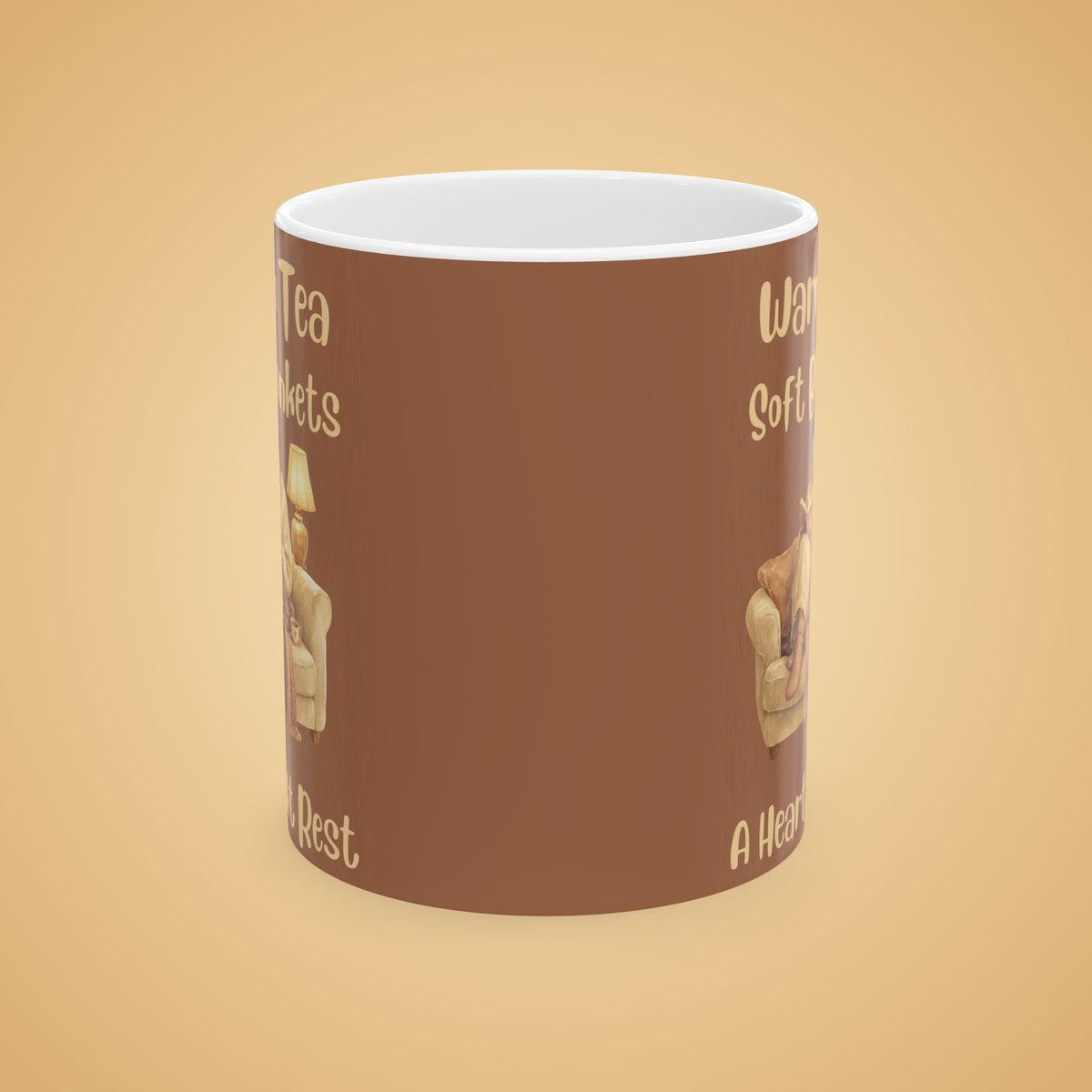 Cozy Ceramic Mug — 'Warm Tea, Soft Blankets, A Heavy Heart' Comfort Tea Or Coffee Cup (11oz/15oz)