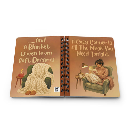 Cozy Corner Spiral Journal – 'A Cozy Corner Is All The Magic You Need Tonight'
