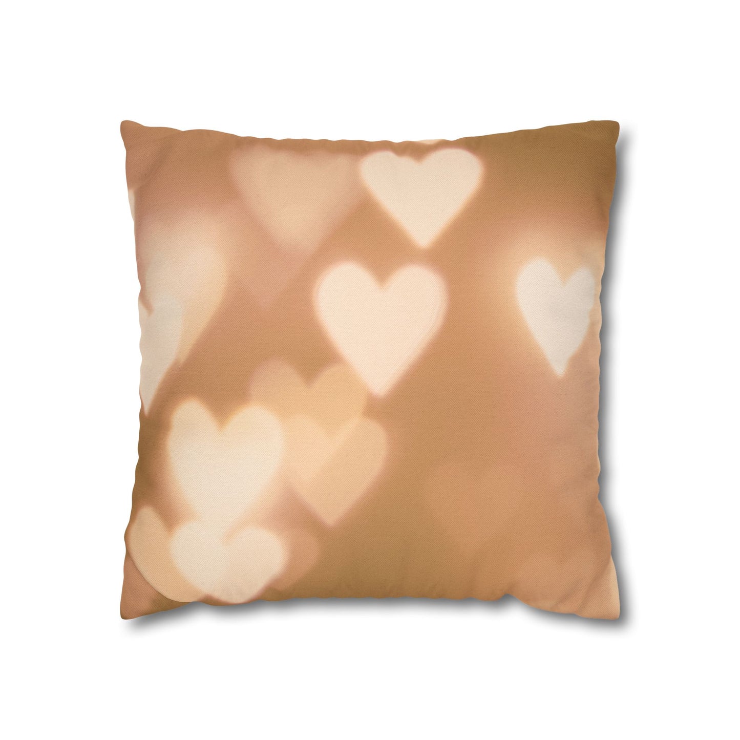 Romantic Heart Bokeh Decorative Pillowcase – Warm Glow Square Pillow Cover Cozy Home Decor