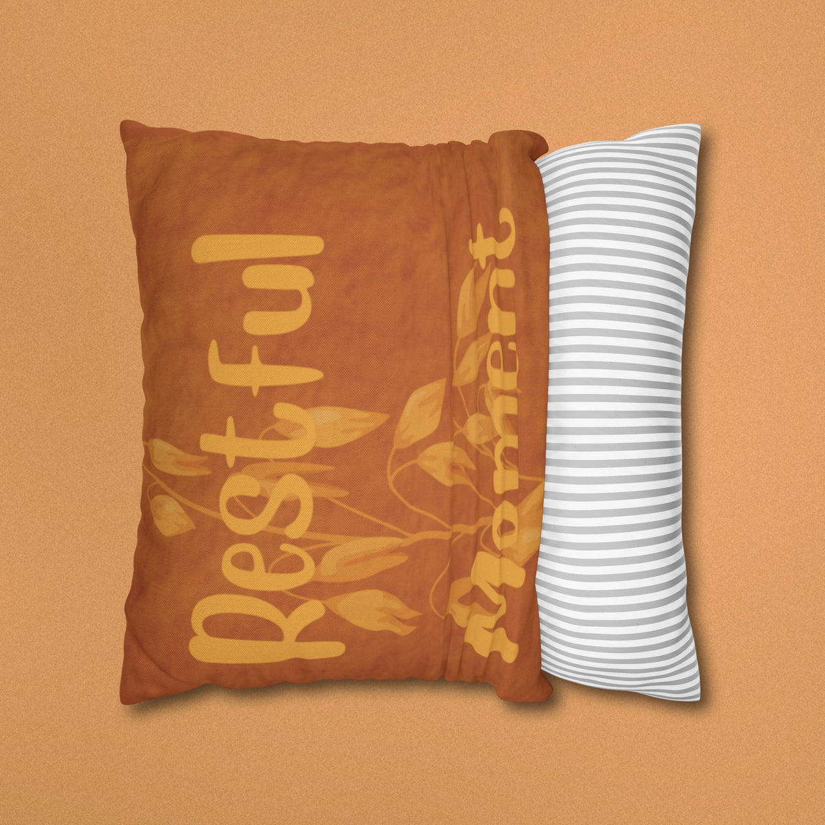 Restful Moment Square Pillowcase – Cozy Botanical Accent for Bedroom & Living Room
