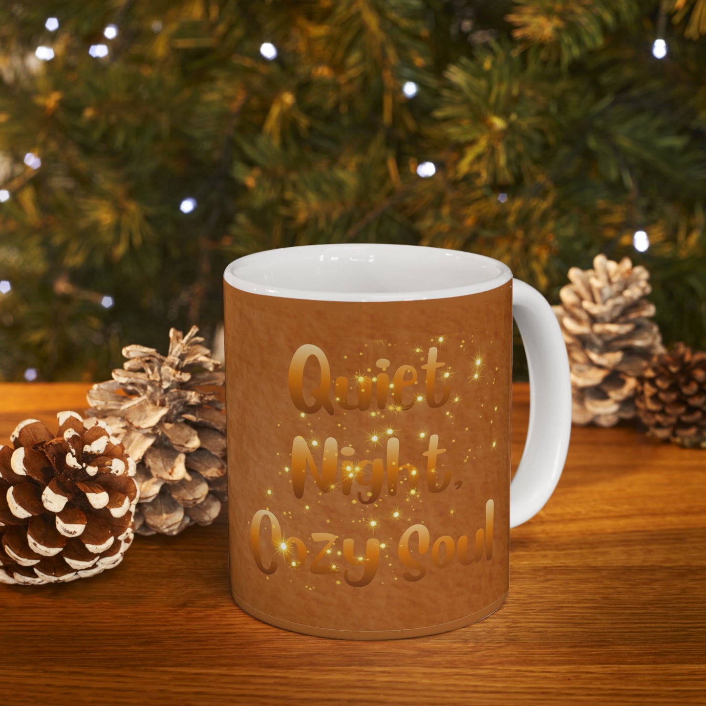Golden Sparkles Ceramic Mug — Romantic Heart Pattern Tea Or Coffee Cup (11oz & 15oz)