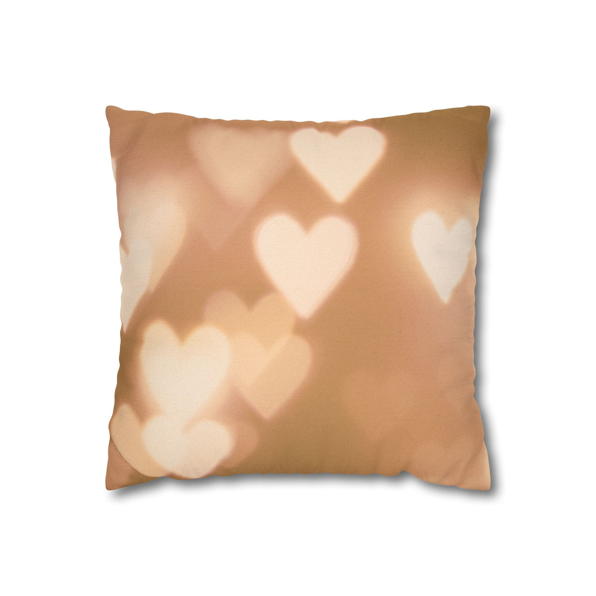 Romantic Heart Bokeh Decorative Pillowcase – Warm Glow Square Pillow Cover Cozy Home Decor