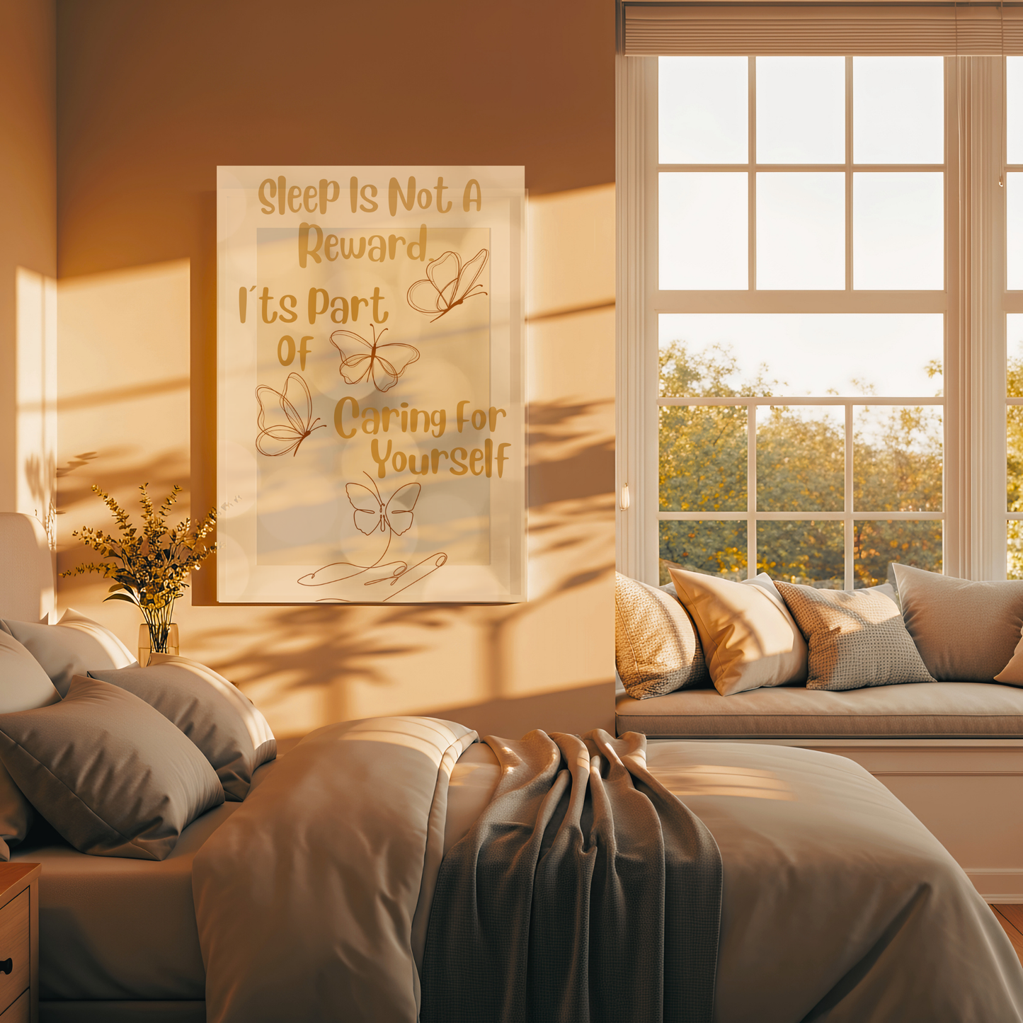 Rolled Poster — "Sleep Is Not A Reward, It's Part Of Caring For Yourself" Motivational Wall Art