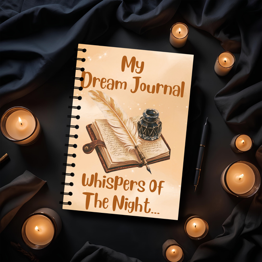 Dream Journal Spiral Notebook – "Whispers of the Night" Sleep & Dream Writing Gift