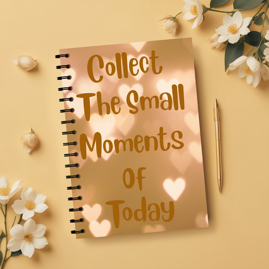 Gratitude Journal Spiral Notebook – "Collect the Small Moments of Today" Inspirational Writing Gift
