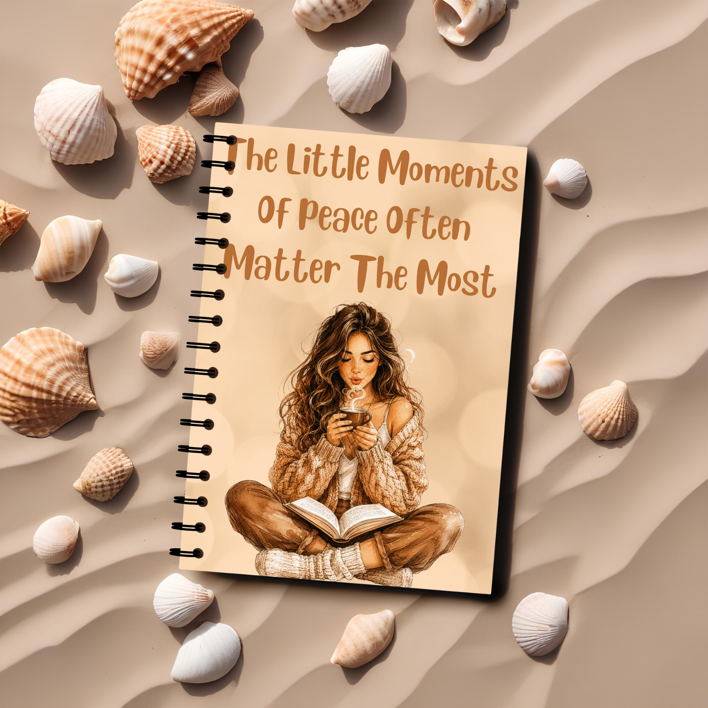 Self-Care Spiral Journal – Peaceful Moments Cozy Notebook with Inspirational Quote Gift