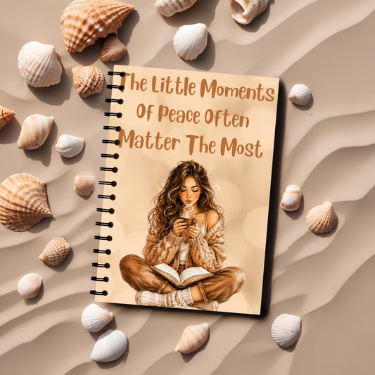 Self-Care Spiral Journal – Peaceful Moments Cozy Notebook with Inspirational Quote Gift