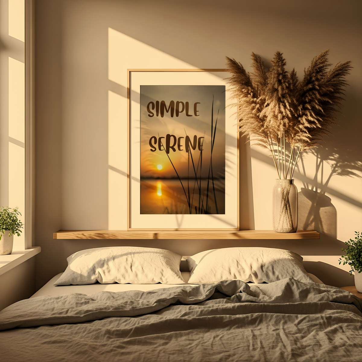Serene Sunset Rolled Wall Art Poster – Calm Nature Bedroom Print