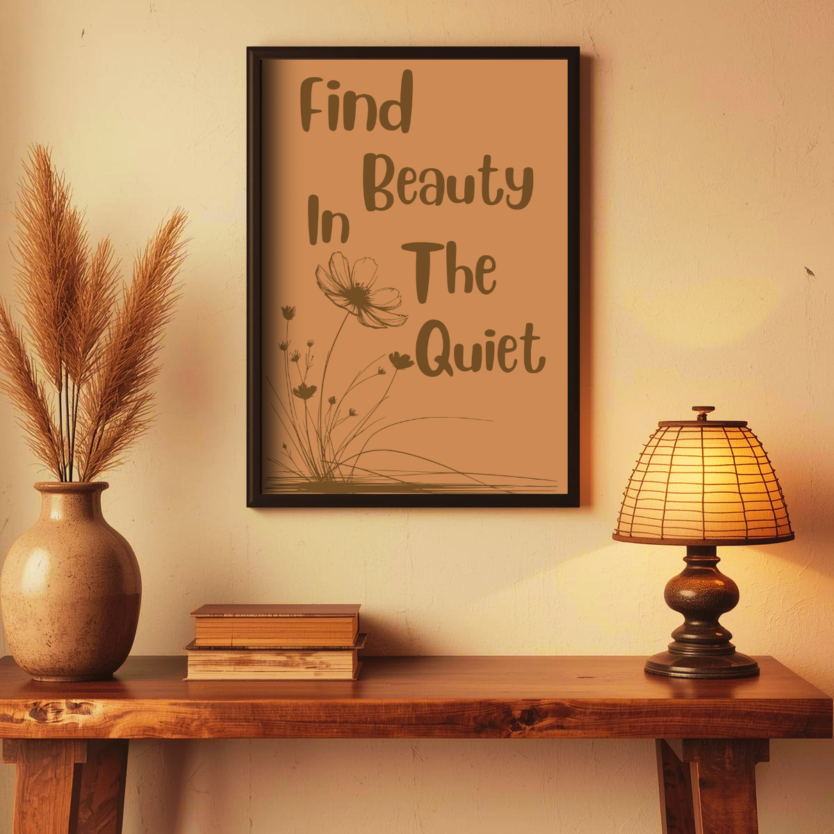 Rolled Poster — "Find Beauty in the Quiet" Floral Wall Art