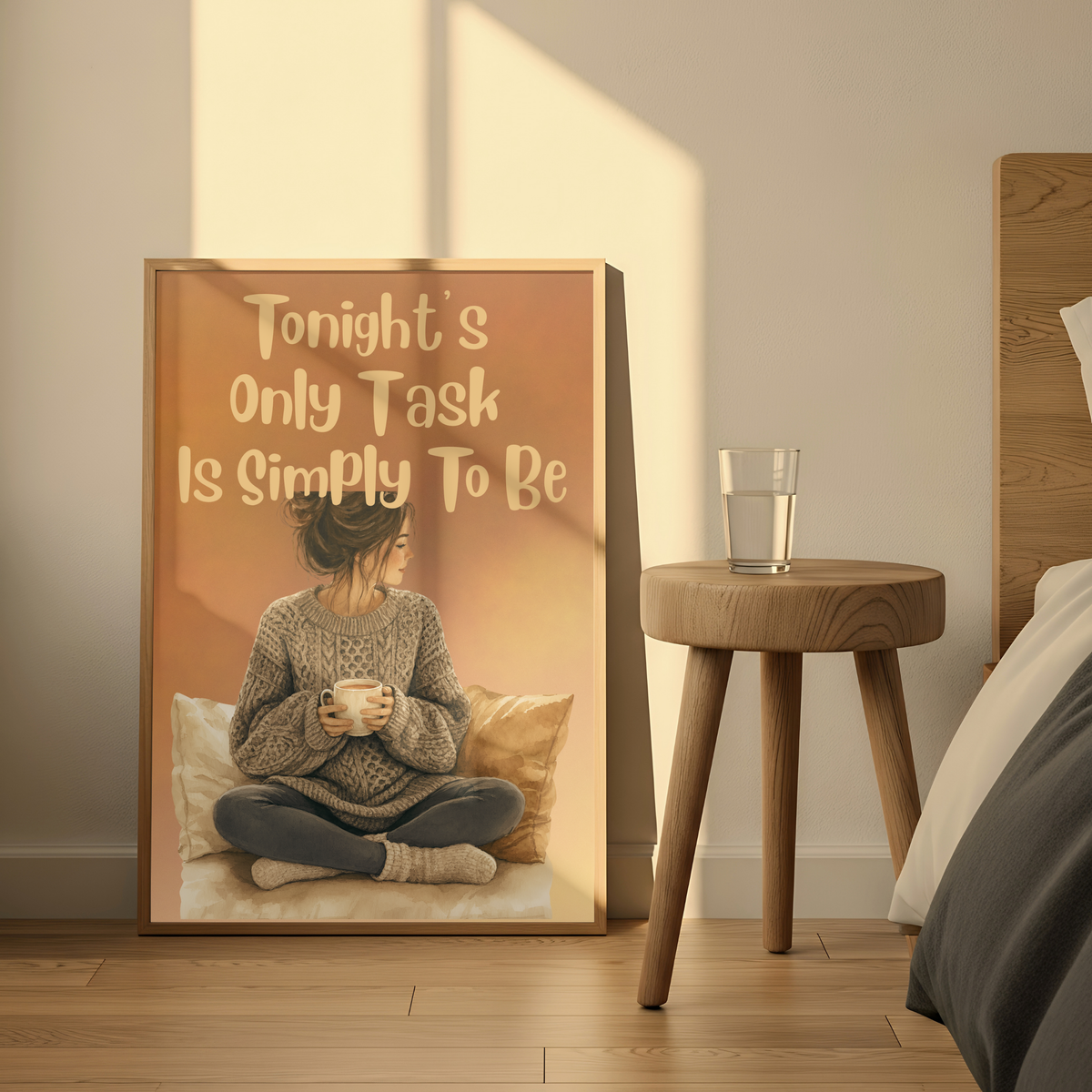 Matte Poster — “Tonight’s Only Task Is Simply To Be” Cozy Relaxation Wall Art