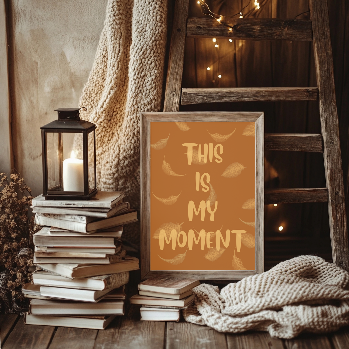 This Is My Moment Matte Poster — Inspirational Feather Wall Art