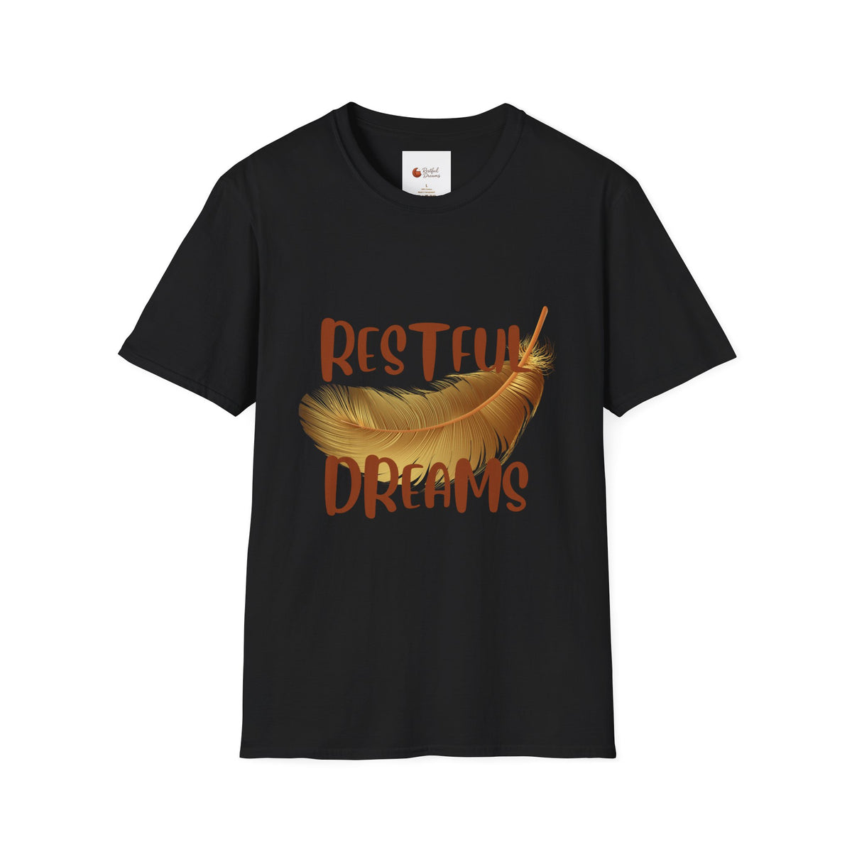 Restful Dreams T-Shirt — Sleep Well, Live Well Feather Graphic