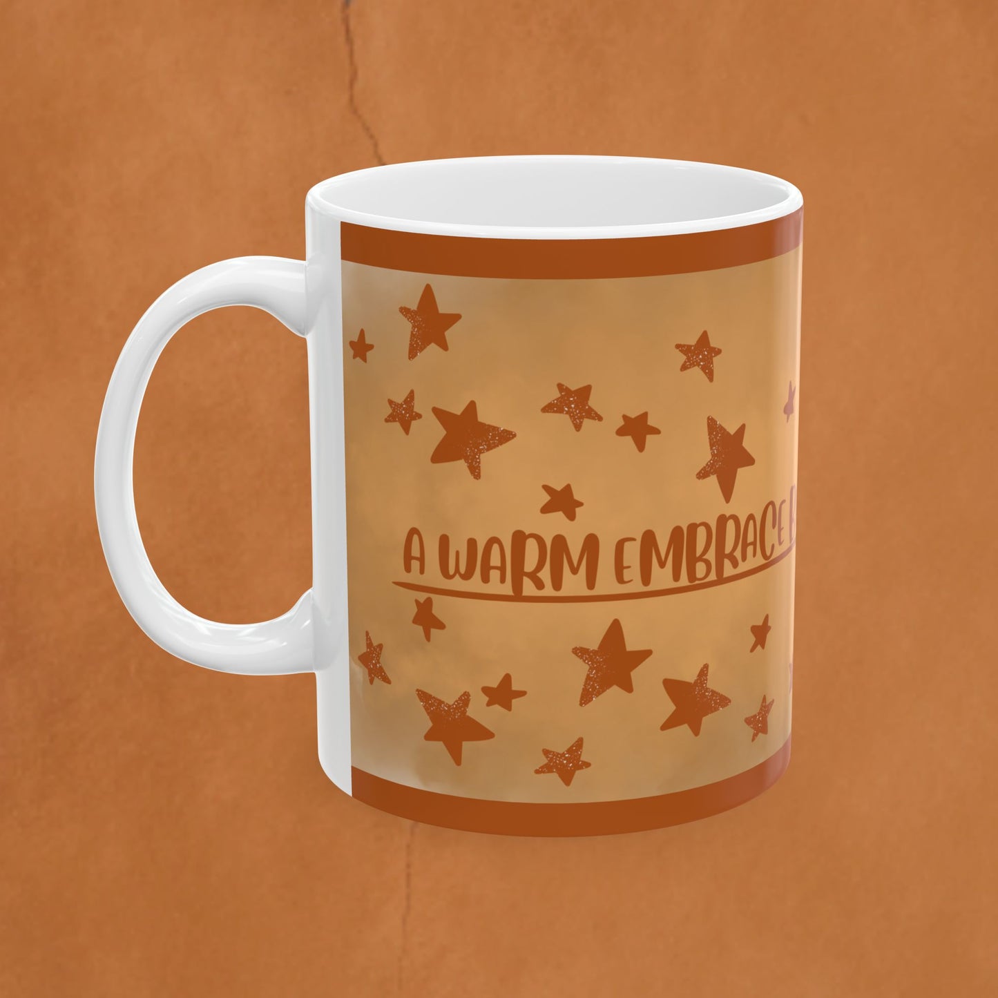 Inspirational Ceramic Mug — "A Warm Embrace Before a Peaceful Night"  Starry Coffee or Tea Cup (11oz/15oz)