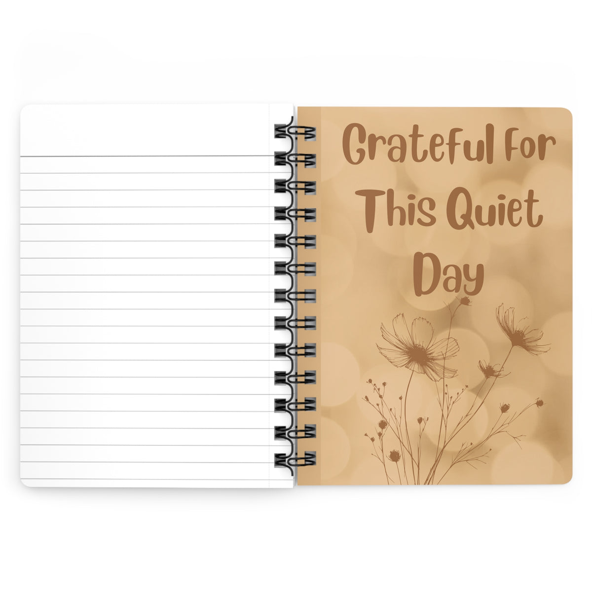 Sleep Quote Spiral Journal – "A Quiet Evening Is Never Time Wasted" Beige Inspirational Notebook Gift